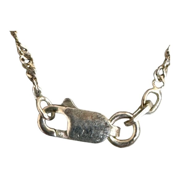 Sterling Silver Vintage Estate Dried Flower Resin Pendant Necklace Chain 20" - Picture 8 of 8